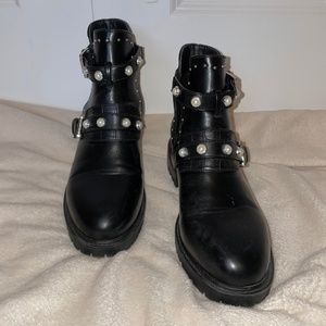 Erynn Paris boots pearls & studs & buckle